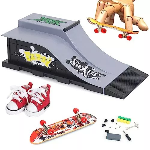 Ensemble de rampe de skateboard à doigts,ensemble de skatepark à  touche,mini rampe de skateboard à doigts avec mini ensemble de jou