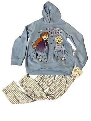 NWT Frozen 2 “Trust Your Journey” Disney Matching Outfit Girls 8/10 Pants Hoodie