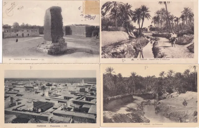 Lot de 4 cartes postales anciennes postcards TUNISIE TUNISIA TOZEUR
