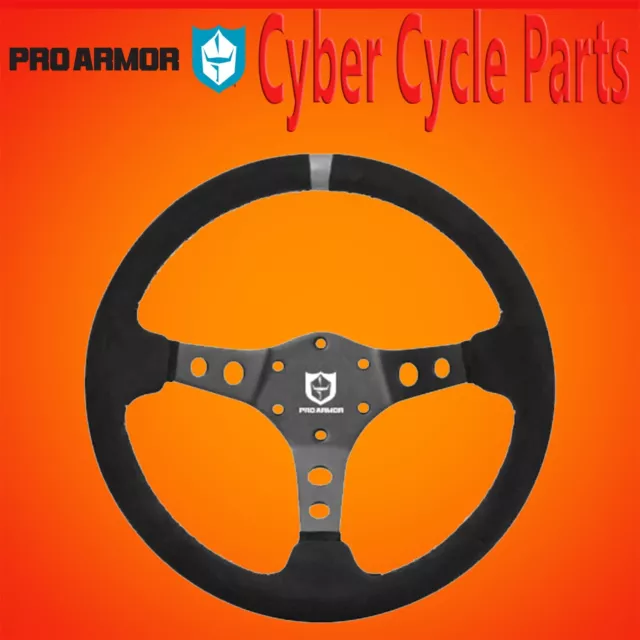 Pro Armor 13.75 Top Marker Suede Steering Wheel Grey
