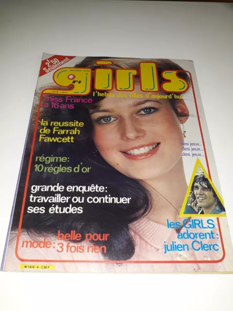 magazine GIRLS  N°4  JULIEN CLERC  JOHNNY  FARRAH FAWCETT