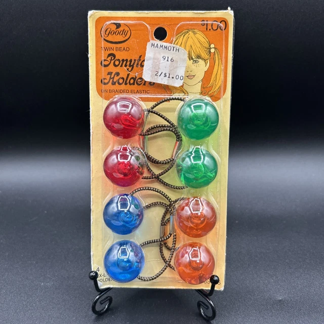 VINTAGE NOS SEALED Goody Ponytail Holders 1980 display picture 1