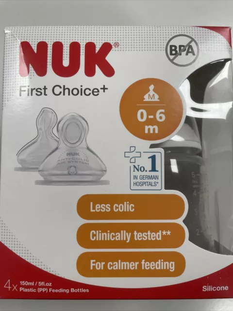 Nuk New Baby Bottles From Birth  X4 Bottles