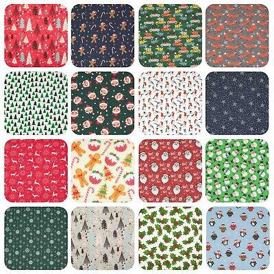 Christmas Polycotton Fabric Material FAT QUARTER / BY THE METRE BUY 3 GET 1 FREE