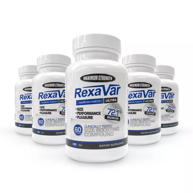 Rexavar * 5 Bottles * MFG Direct * Clinically Proven To Increase Size, Hardness