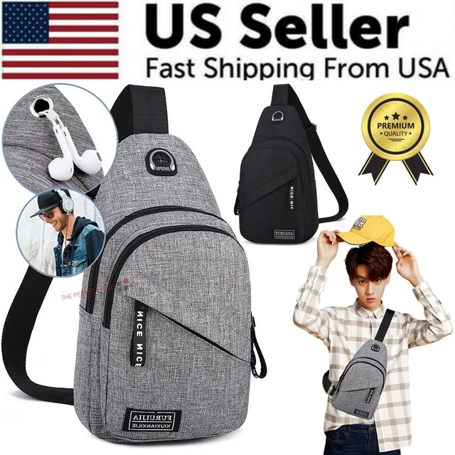 Men Women Sling Bag Chest Fanny Packs Cross Body Travel Shoulder Backpack Sports