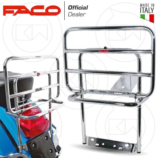 Faco Portapacchi Compatibile Con Vespa PX 125 150 200 Posteriore A Ribaltina Nero - Foto 8