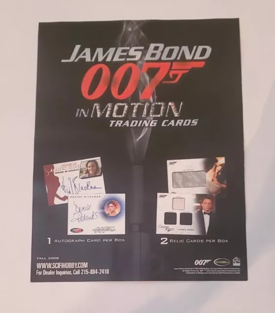 James Bond 007 In Motion Trading Cards 2008 2 Sided Promo Flyer