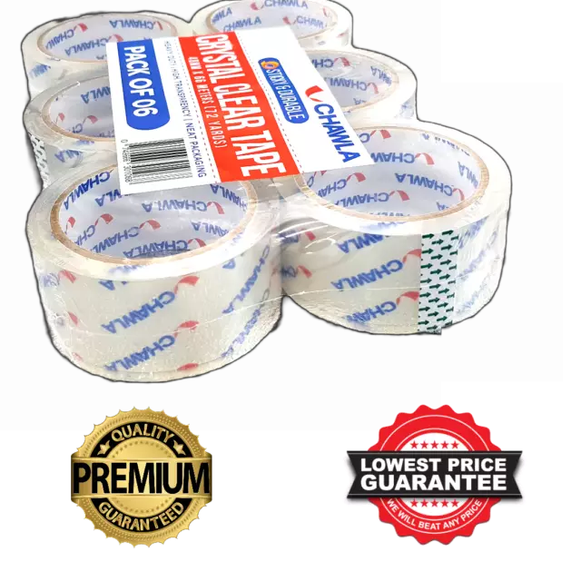 48mm x 66m Tape Rolls Clear Strong parcels Tapes Packaging 2 inches Sellotape