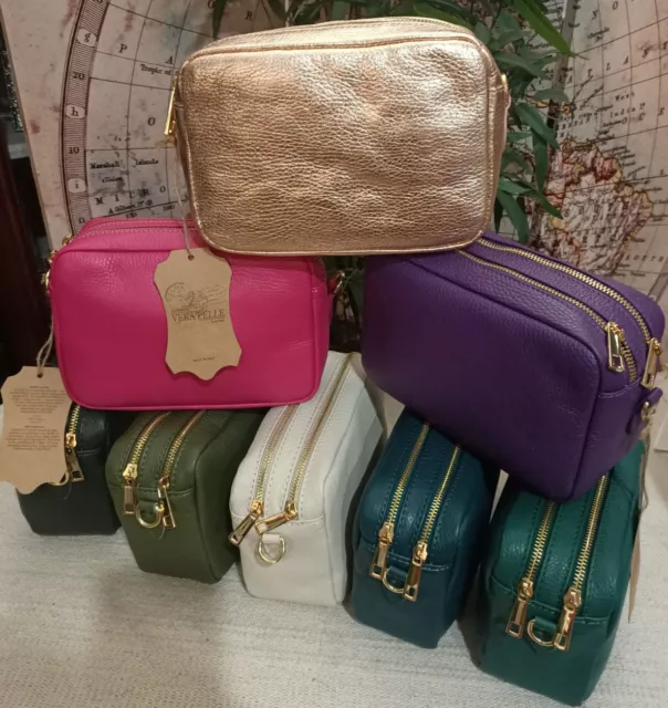 Sac à savon en cuir véritable doré et coloré pour femmes et filles Mod...