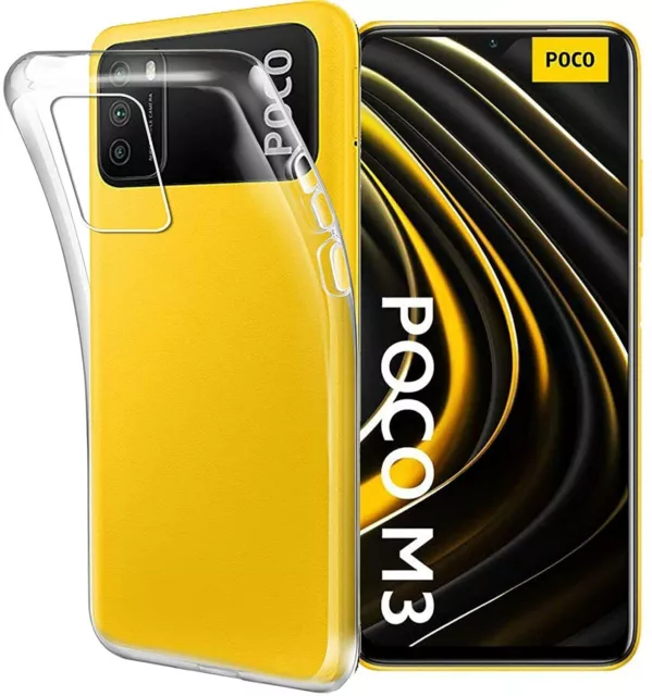 Funda Xiaomi Poco M3 (4G) Carcasa Gel TPU Silicona PTG Transparente + Protector