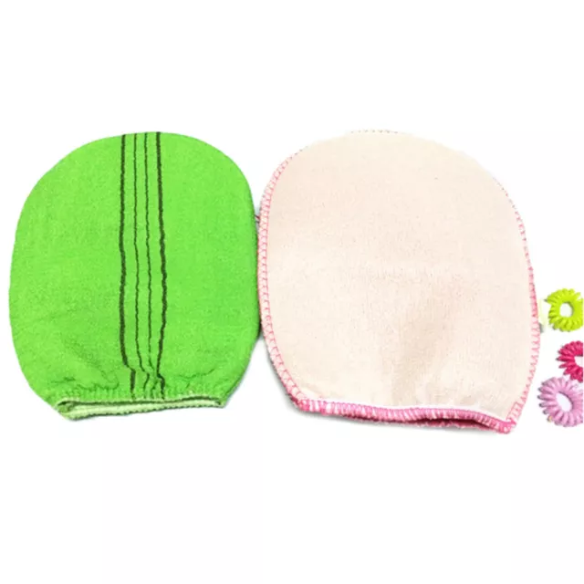 1/2 colors Korean Italy Exfoliating Body-Scrub Glove Towel Green Red_ba 3