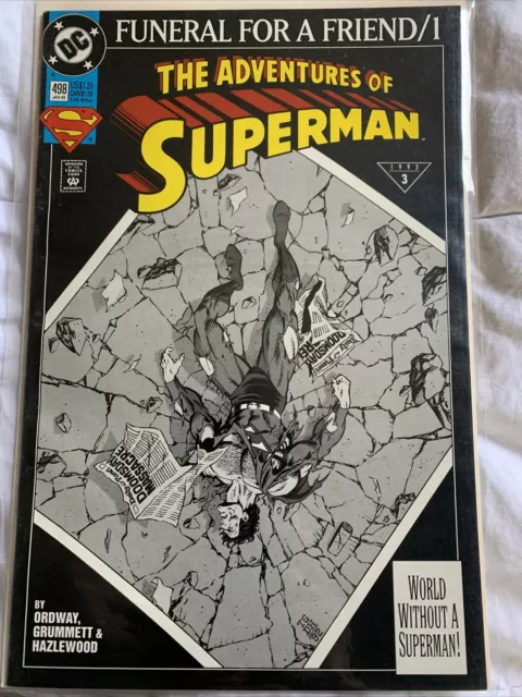 ADVENTURES OF SUPERMAN #498 1993 3 Funeral for a Friend 1 DC Comics NM