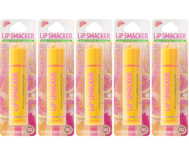 5 Pack Lip Smacker PINK LEMONADE Lip Balm 0.14 oz/ea~ Sealed & Carded