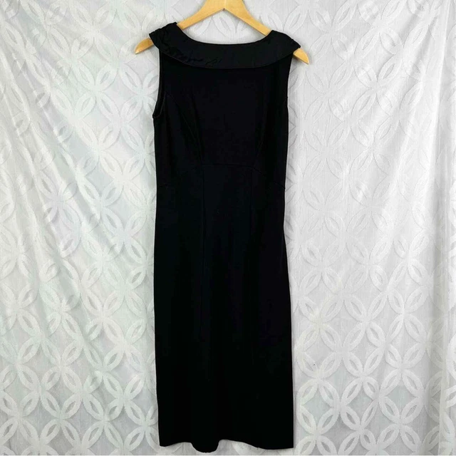 Kenar Black Peter Pan Collar Sheath Dress