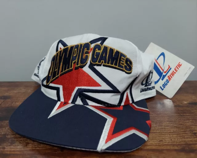 Vintage 1996 Olympics Games Logo Athletic Snapback Cap Hat Stars Atlanta NWT!