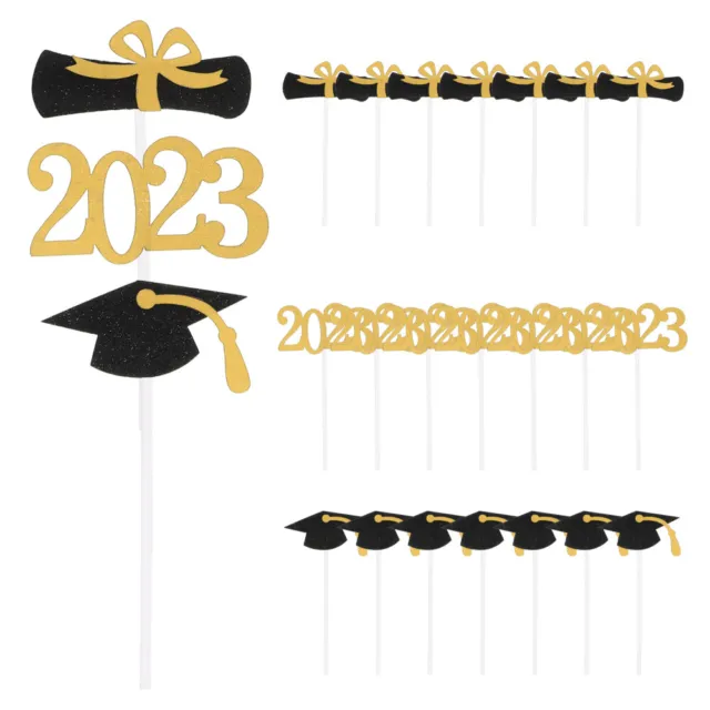 Toppers de cupcakes de graduación INOOMP 2023 - 24 selecciones de brillo