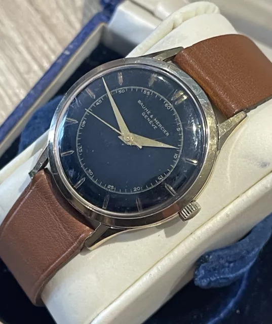 Belle MONTRE BAUME & MERCIER GENEVE Mécanique Rare Cadran Noir