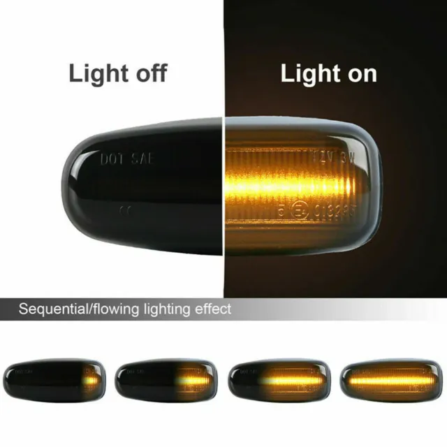 For Mercedes-Benz W202 W210 W208 Sequentia LED Side Marker Turn Signal Lights