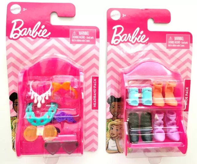 NEW Barbie Accessories Shoes and Shoe Rack Head Bands Necklaces Sunglasses t2b