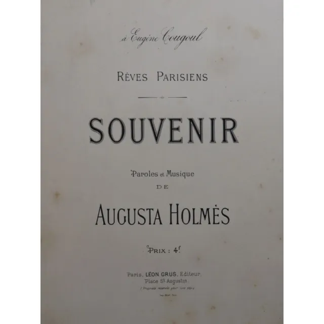 HOLMÈS Augusta Souvenir Chant Piano 1893