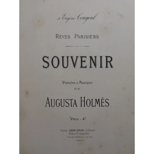 HOLMÈS Augusta Souvenir Chant Piano 1893