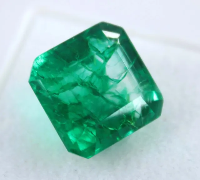 9 Ct Natural Untreated Green Square Colombian Emerald CERTIFIED Loose Gemstone