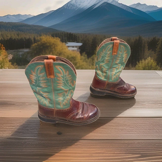 CLASSIC JUSTIN ROPERS Men’s Western Cowboy Work Boots WK4670 Brown 12 ...