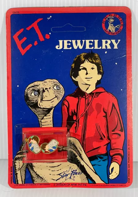 Vintage E.T. The Extra Terrestrial  1982. E.T. & Elliot Earrings Sealed