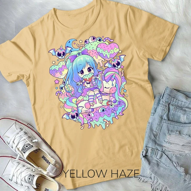 KAWAII PASTEL GOTH Cute and Creepy Girl Unicorn Rainbow Unisex Form T