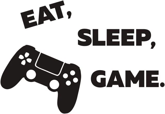 Arttop Eat Sleep Game - Adesivo da parete per videogiochi decorazione per sa