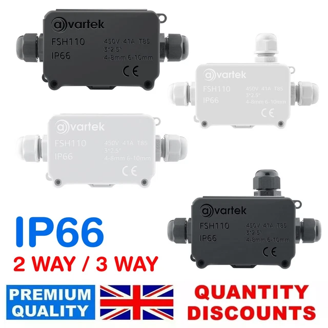 Click Ip66 IP66 JUNCTION BOX Outdoor Cable Waterproof Garden Connector Electrical ...