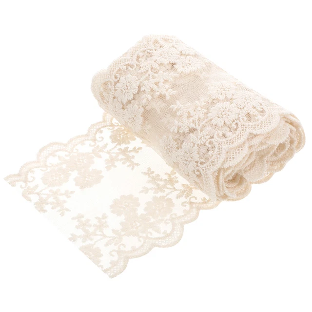 Ruban De Dentelle Brodé De Couleur - 4,6 M X 25 Mm - Bordure En Dentelle Au Crochet - Applique Décorative Pour La Confection De Vêtements - Cœur De Pêche