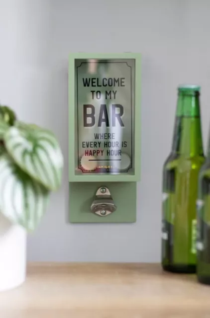 Wooden Glass Garden Bar Hanging Bottle Opener Plaque Indoor Outdoor fathersday