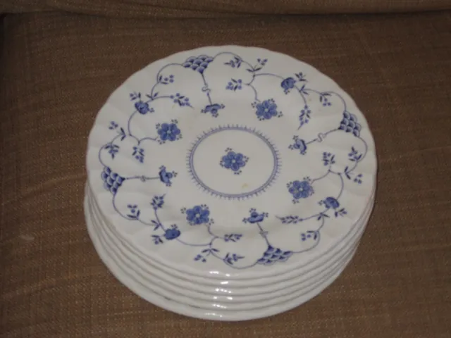 6 MINT Myott Finlandia Fine Staffordshire Bread Dessert Plate England 1982 - 7"