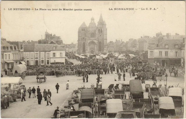 CPA AK Le NEUBOURG-La Place un jour de Marché (43332)