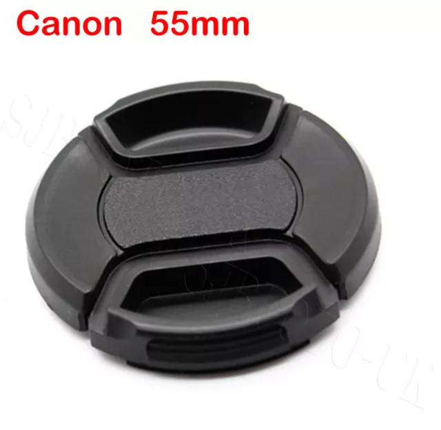 55Mm Front Lens Cap Cover For Canon Lens Centre Pinch Clip-On Cap