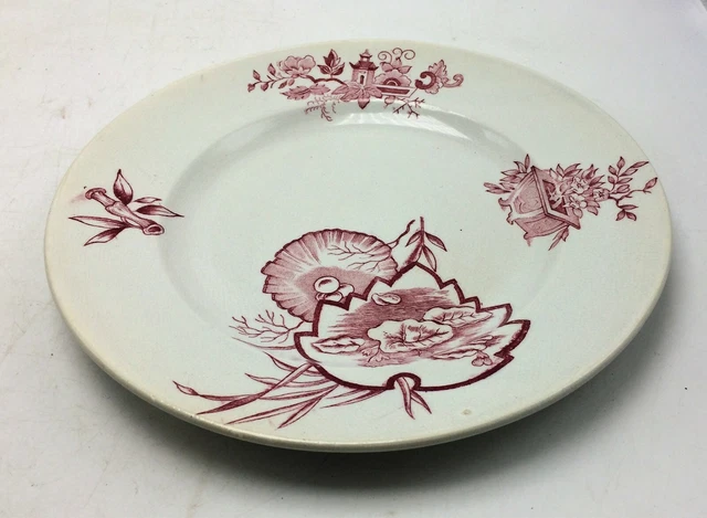 RARE ASSIETTE ANCIENNE en faience Saint Amand Hamage modele Japon EUR