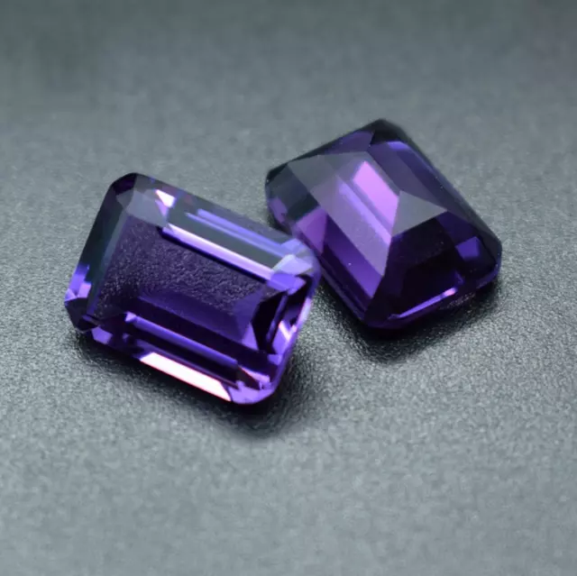 Natural Emerald Purple Amethyst 8x10mm 5.32ct Faceted Cut AAA VVS Loose Gemstone 2