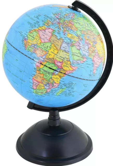 Educational World Globe 20cm - Political Map Swivel Rotating Desk Top Globe,