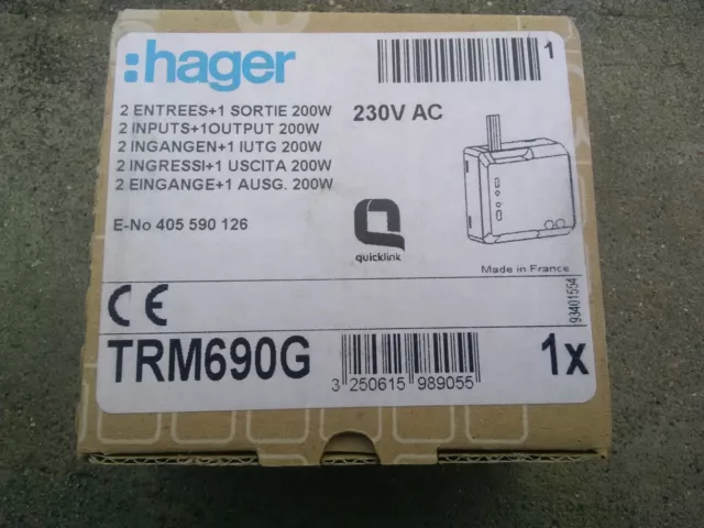 Micro module commutateur sans neutre 200w Radio sans fil  TRM690G Hager KNX