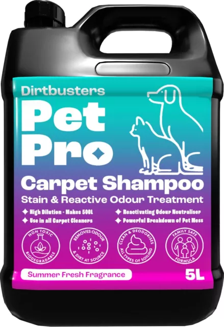 Dirtbusters Pet Pro Carpet Cleaner Shampoo Solution, Deep Cleaning Stain Remover