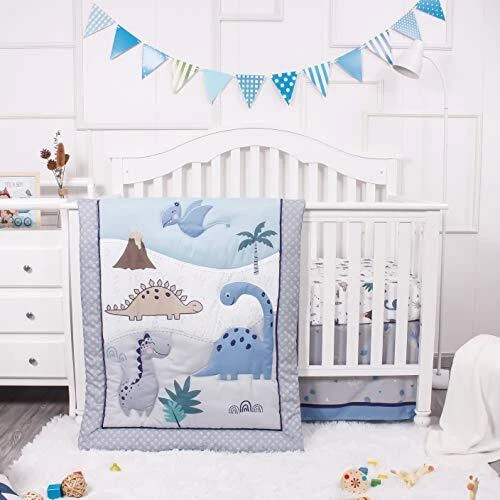 Dinosaur Baby Nursery Crib Bedding Set – Dinosaur 3 Piece Standard Size Crib