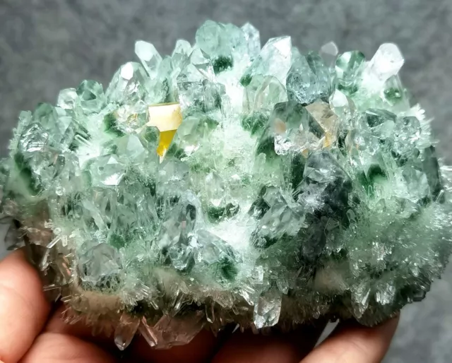 837g New Find Green Phantom Quartz Crystal Cluster Mineral Specimen Healing