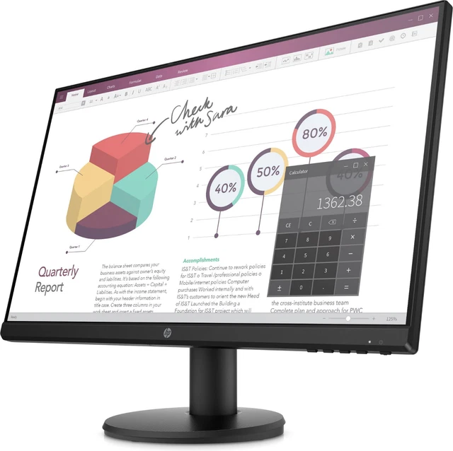 HP P24v G4 24" Inch FHD Full HD 1080p Monitor - HDMI VGA