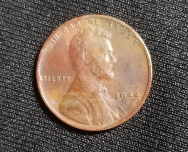 Error 1944 Lincoln Wheat Penny D Mint Mark One Cent Coin Rim Error “L” Liberty