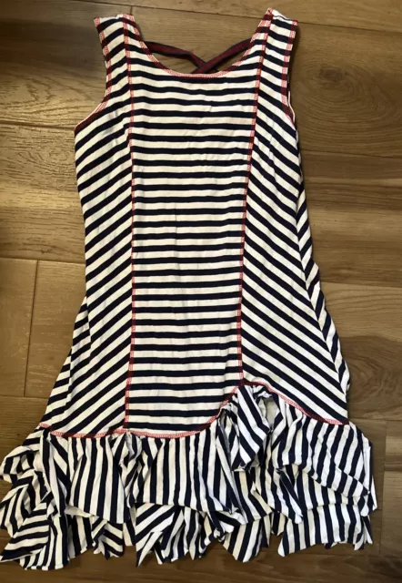 KC Parker By Hartstrings Girls Size 14 / navy white stripe red stitch patriotic