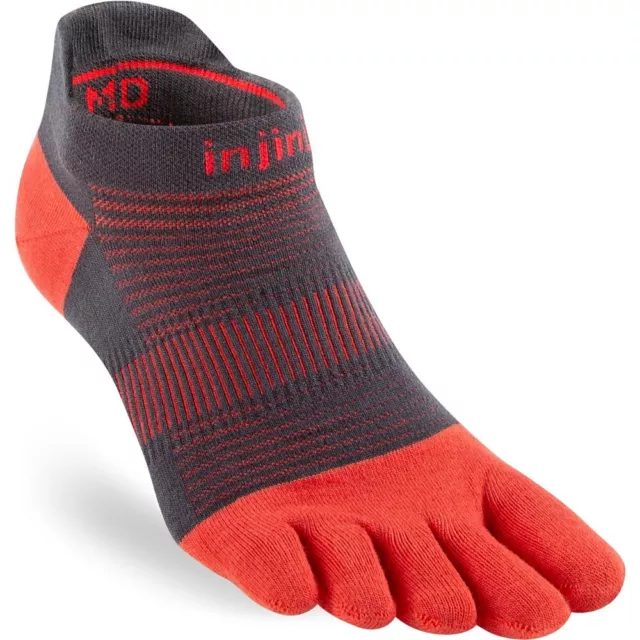 Injinji Run Lightweight No-Show Five Finger Running Toe Socks Spice