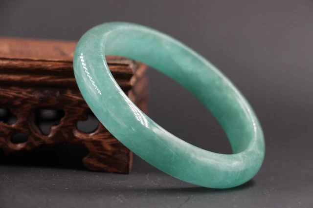 61mm Chinese Antique Natural Hand Carved Jadeite Jade Bangle Bracelet