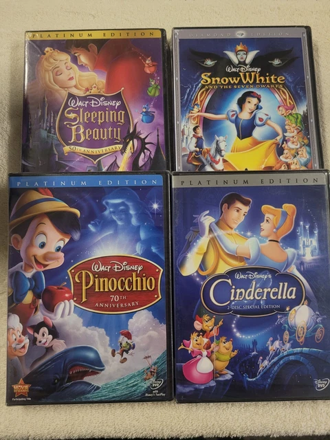Disney 4 DVD Classics LOT SEALED & NEW: Snow White/Cinderella/Pinocchio/Beauty